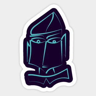 Man face funny minimal lineart Sticker